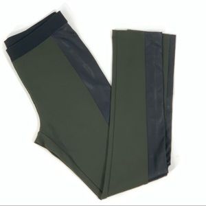 NWOT $158 BCBGMAXAZRIA Deep Olive Moto Faux Leathe